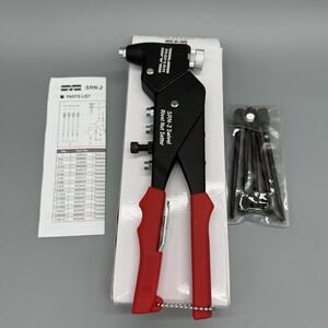 Marson 39400 Swivel Head Rivet Nut Setter SRN-2 w/ Mandrels‎ #6-32 up to 1/4"-20